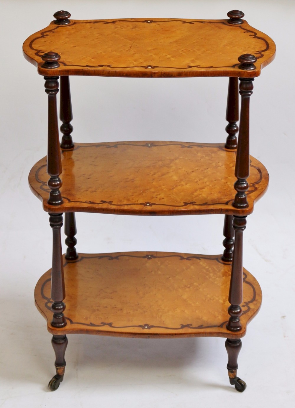 George 1V Mahogany & Birdseye Maple 3 Tier Stand.