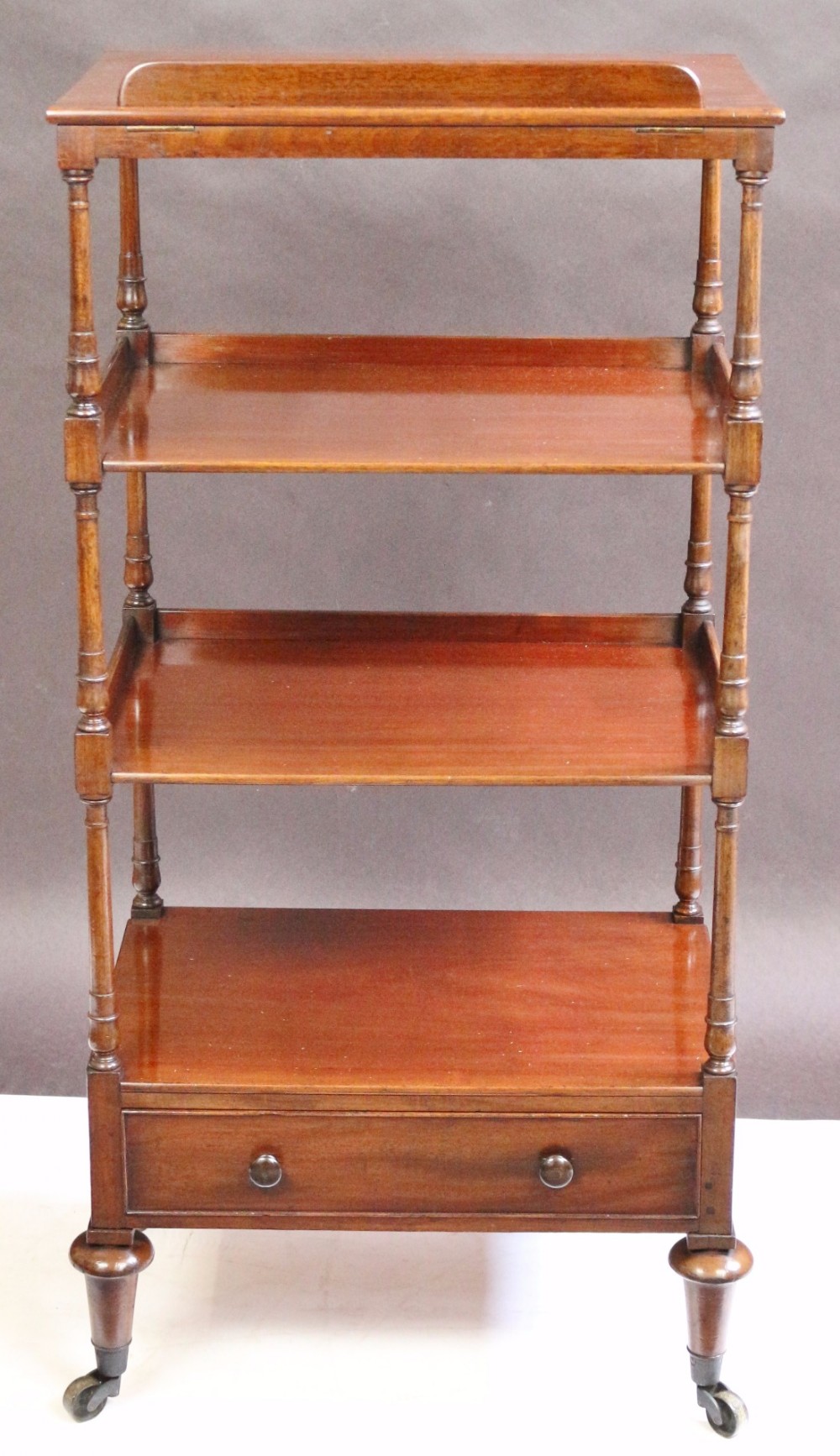 George 1V Mahogany 4 Tier Whatnot having Adjustable Reading Slope