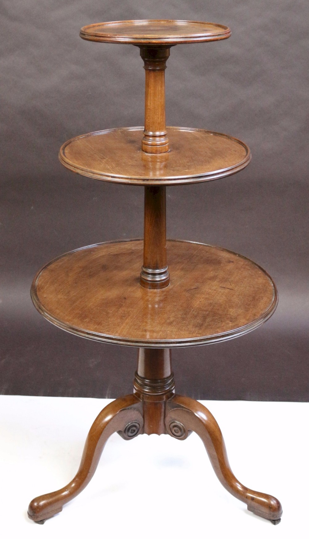 George 111 Mahogany 3 Tier Tripod Pedestal Dumb Waiter