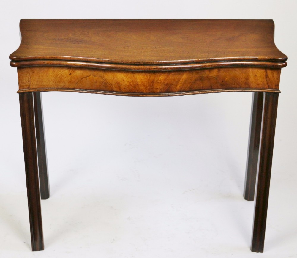 George 111 Mahogany Serpentine Card Table