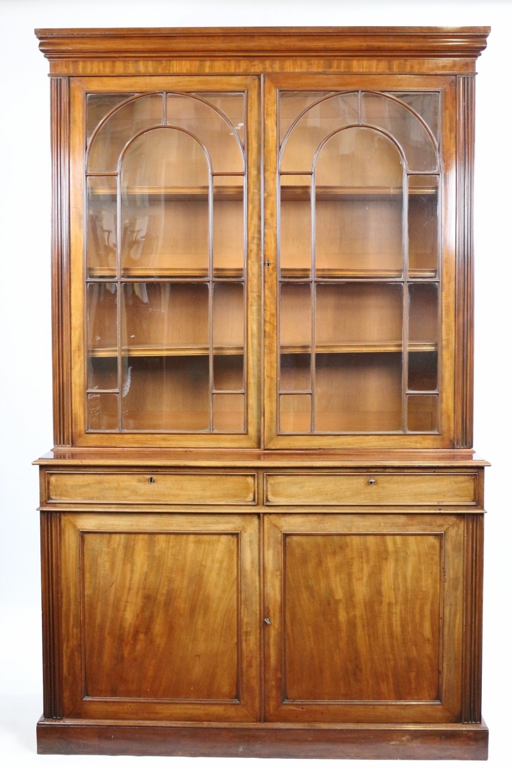 Victorian Mahogany 2 Door Cupboard Base Bookcase 