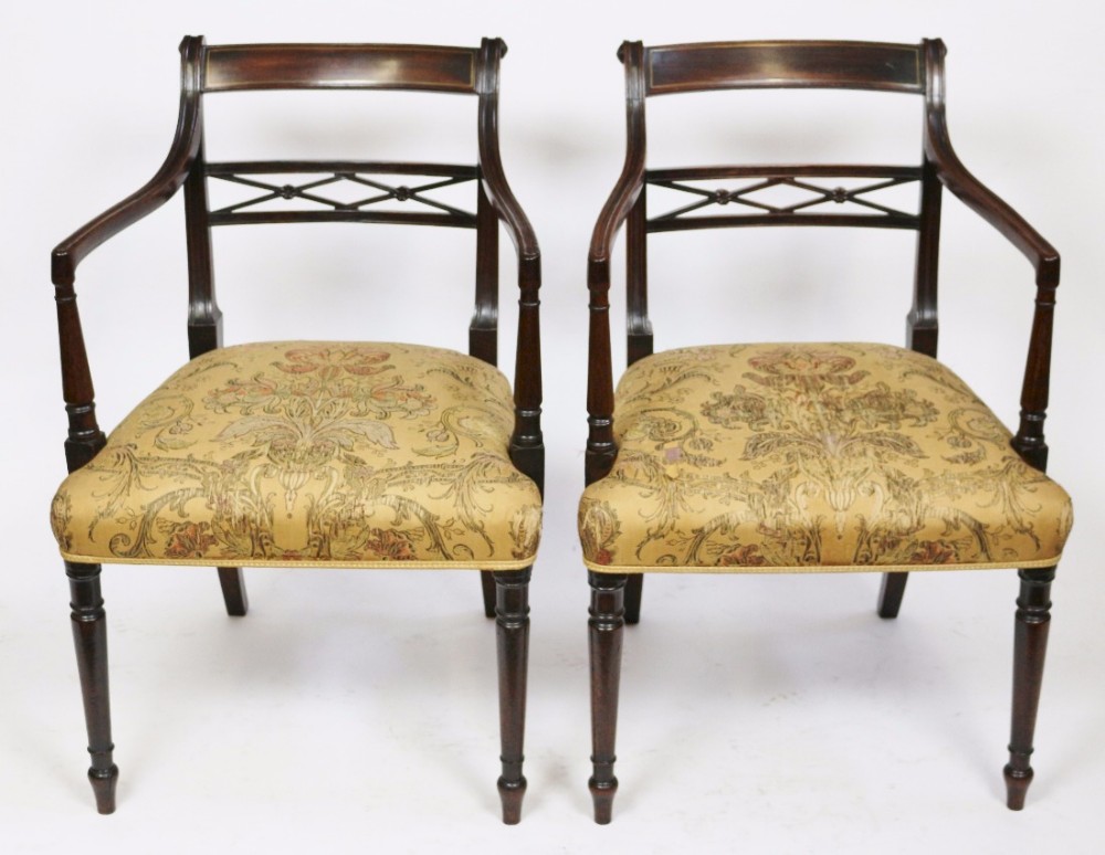 Regency Good Quality Mahogany Pair of Armchairs
