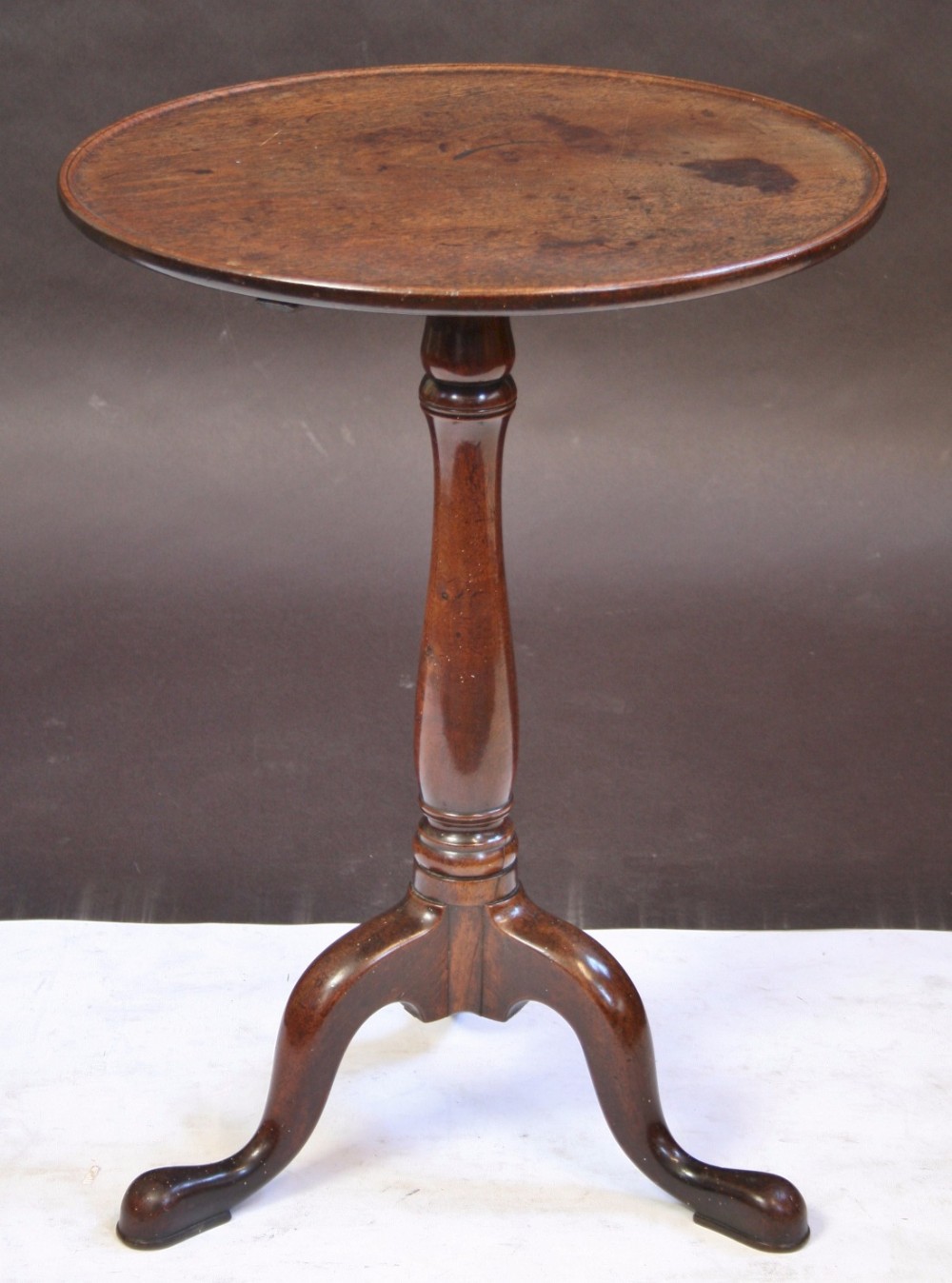 George 111 Mahogany Circular Dish Top Tripod Wine Table