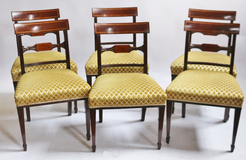 George 111 Mahogany Set of 6 Sheraton Style Single Chairs.