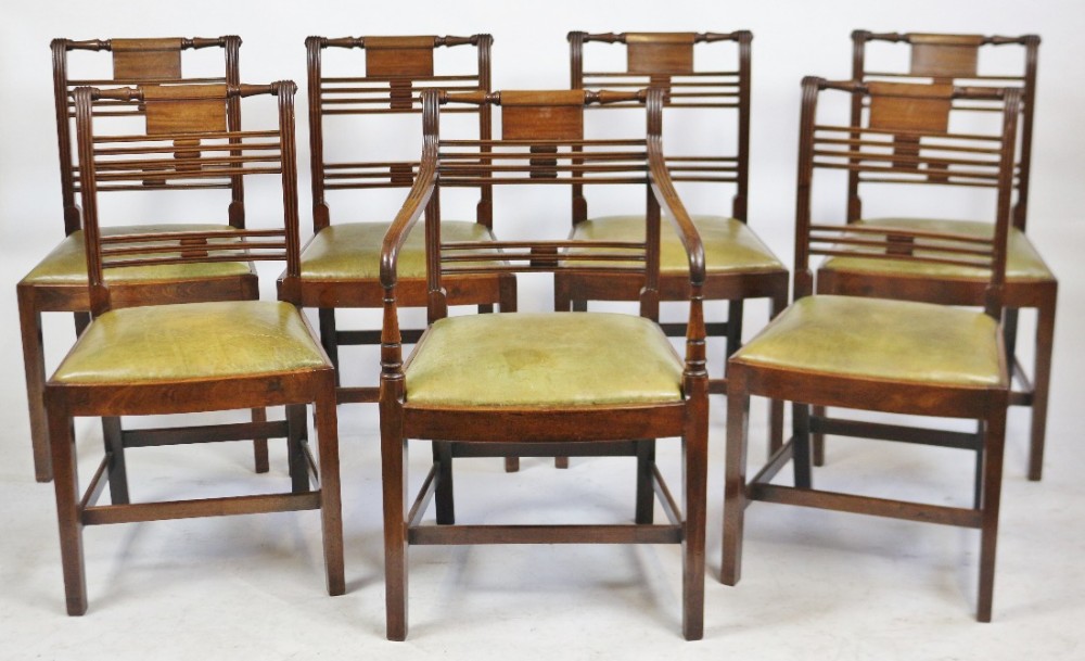 George 111 Mahogany set of 6 & 1 Dining Chairs