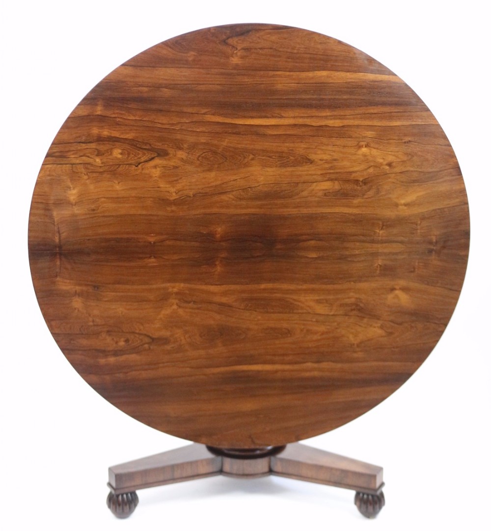 William 1V Rosewood Circular Tilt Top Pedestal Centre Table