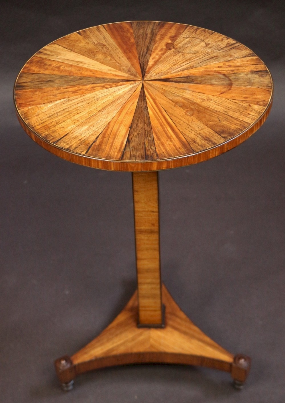 Regency Satinwood and Rosewood Circular Pillar Table
