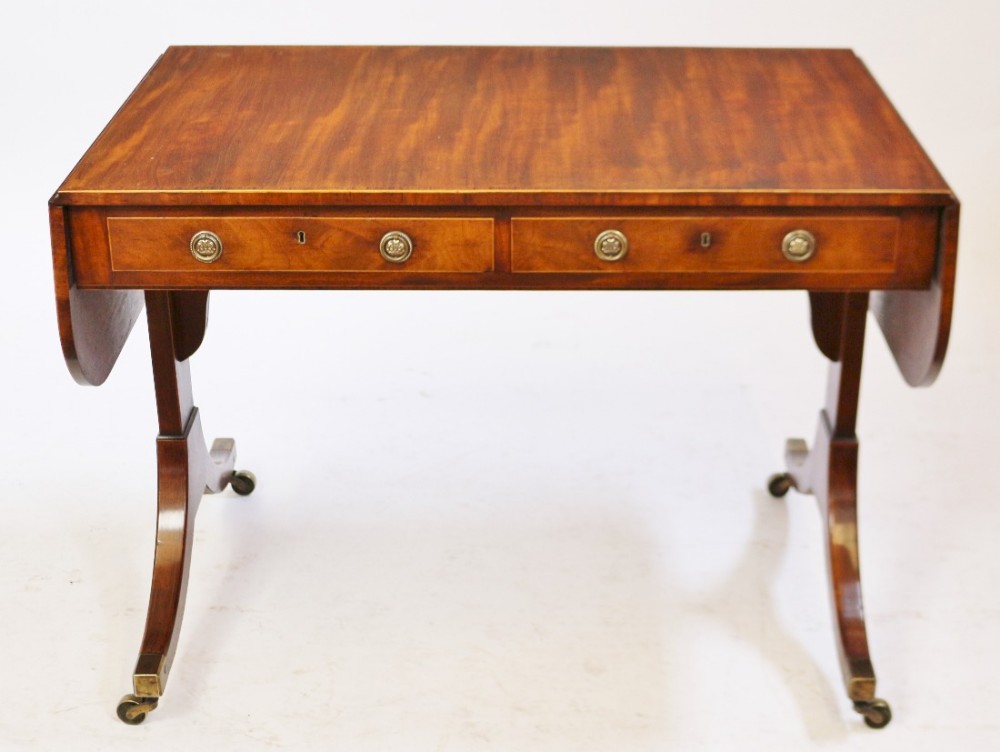 Regency Mahogany End Support Sofa Table.