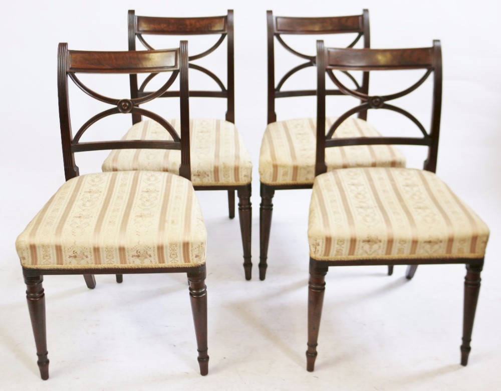 Regency Mahogany Set of 4 Dining Chairs.
