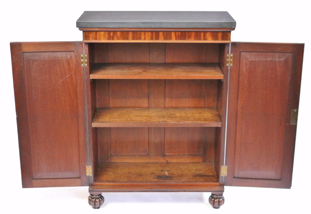 George 1V Mahogany Marble Top 2 Door Side Cupboard View II