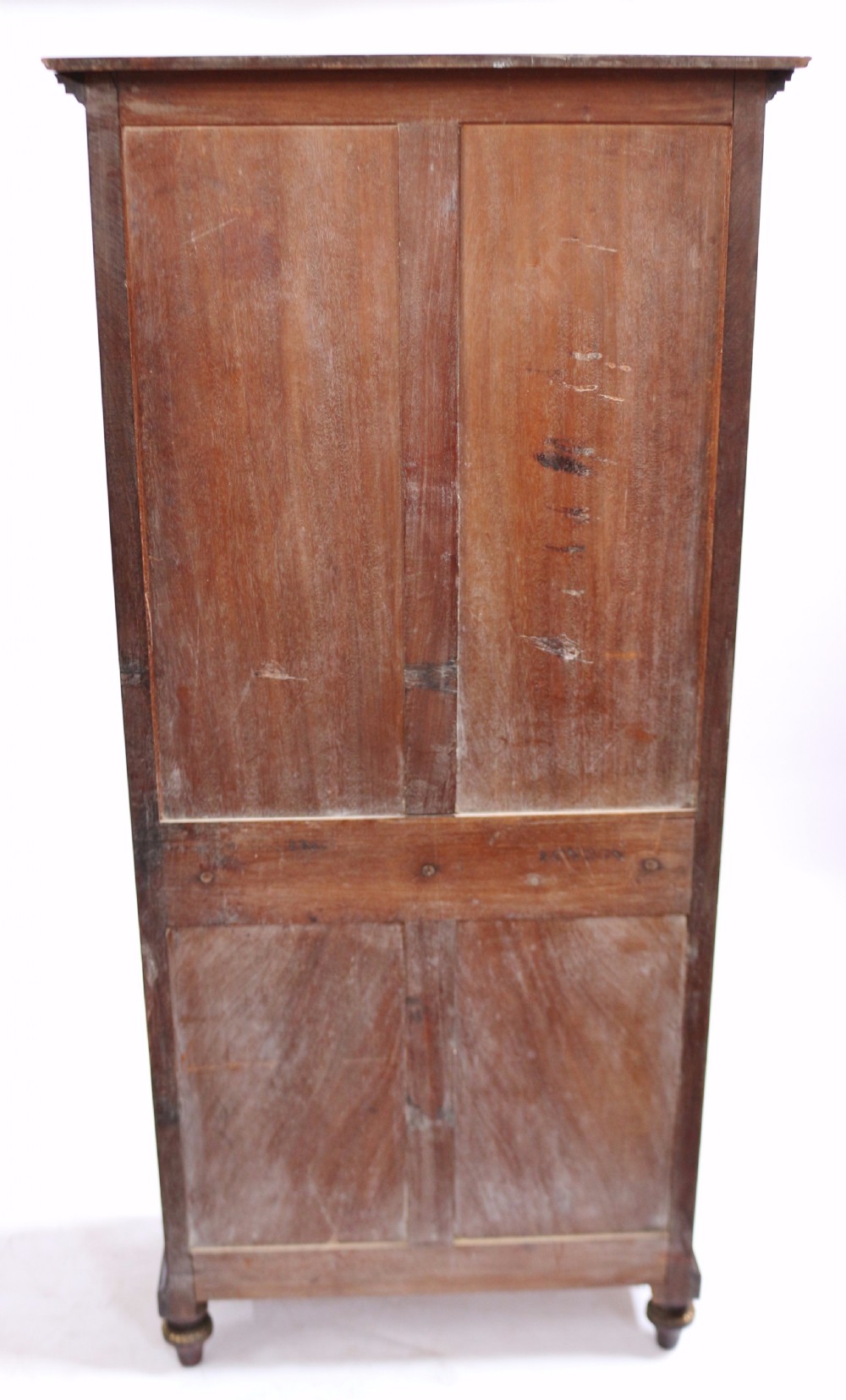 A tall Victorian mahogany open-top cabinet with two shelves over a two-door cupboard base fitted with gilt-metal mounts. View IX