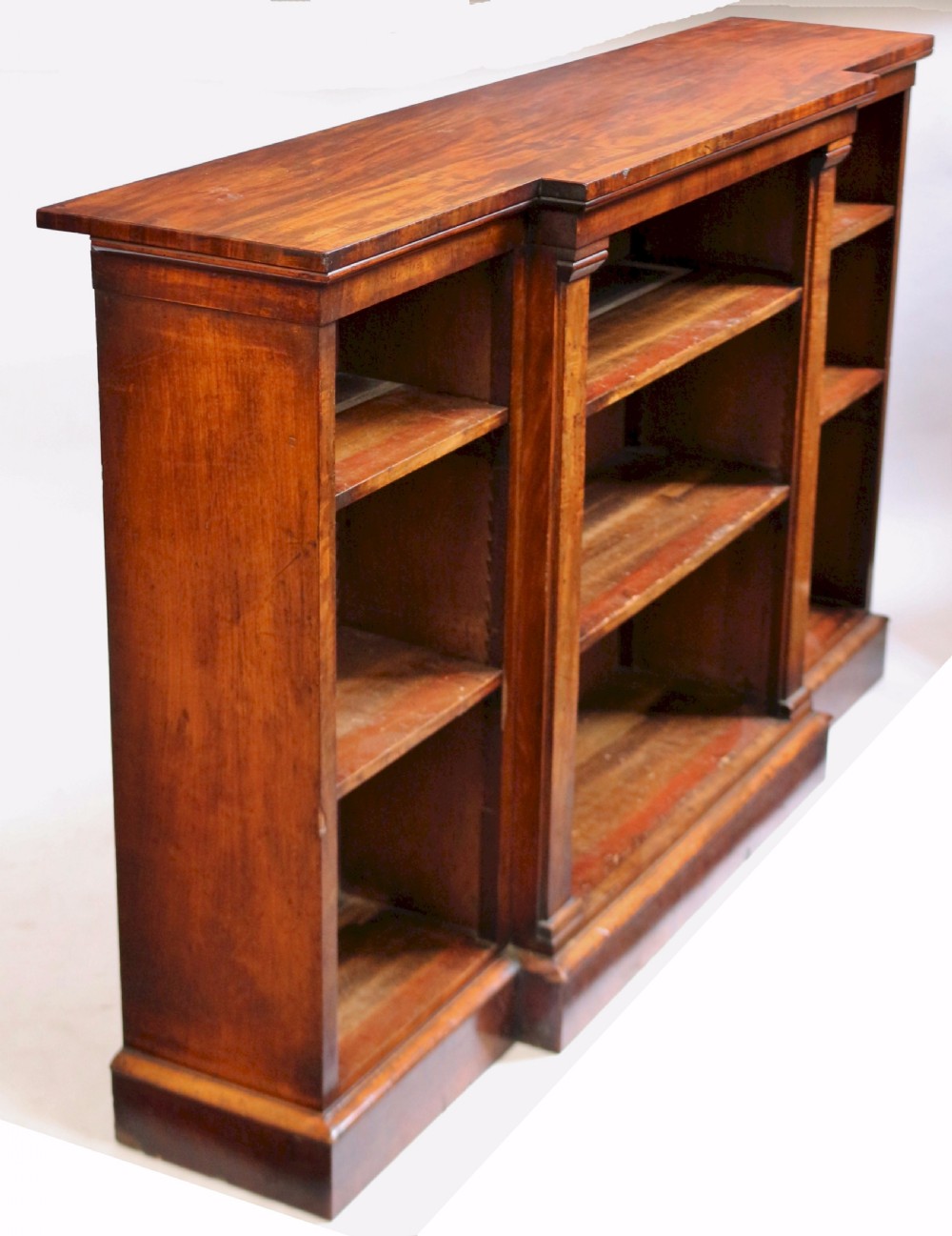 George 1V Mahogany Breakfront Dwarf Open Bookcase. View II