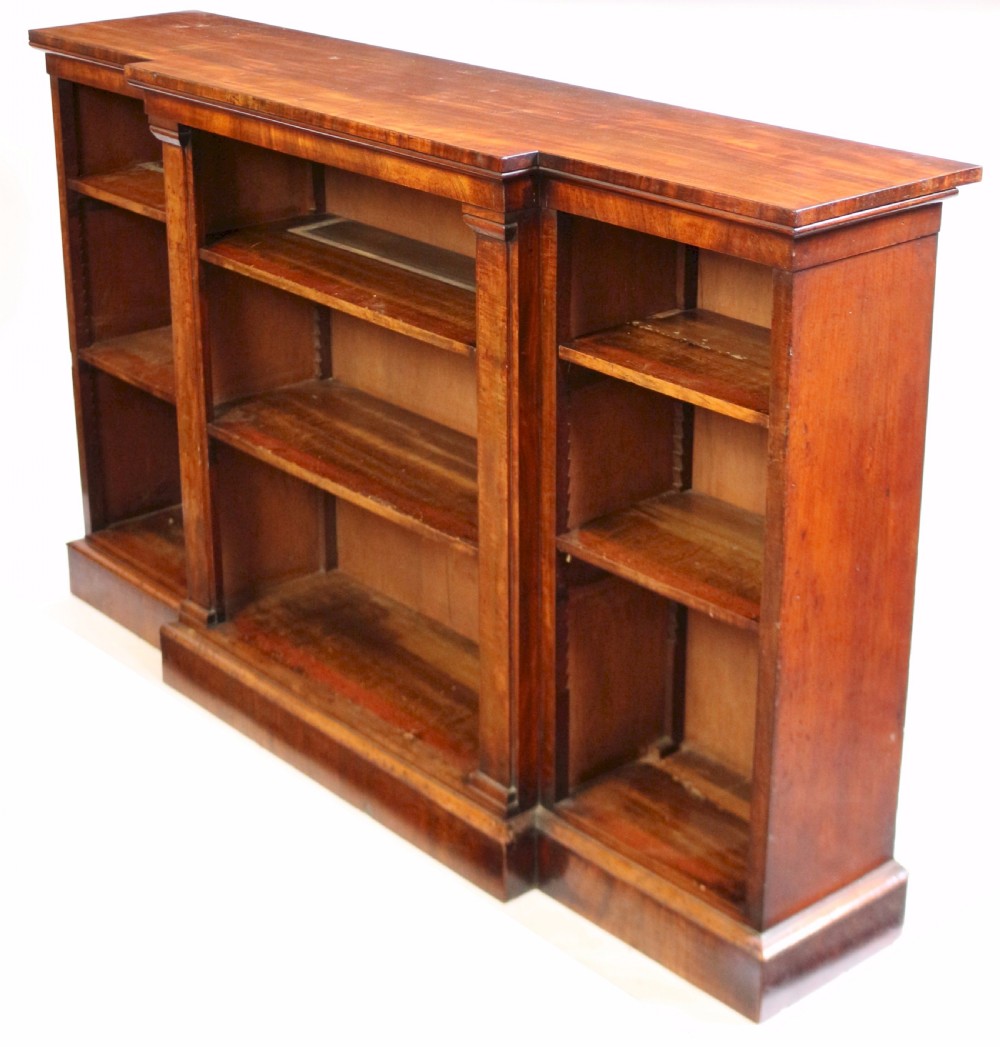 George 1V Mahogany Breakfront Dwarf Open Bookcase. View IV