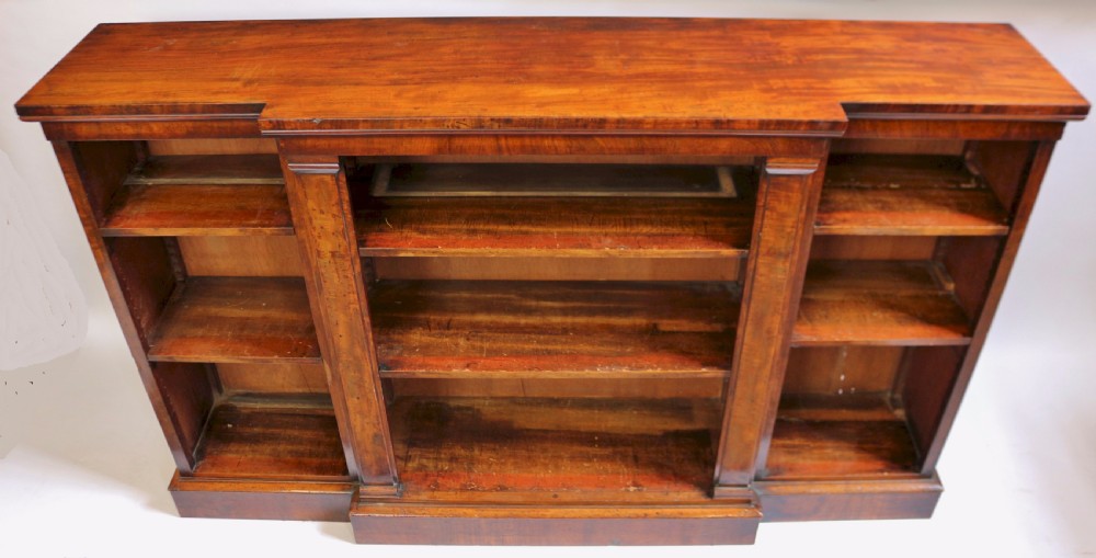 George 1V Mahogany Breakfront Dwarf Open Bookcase. View VI
