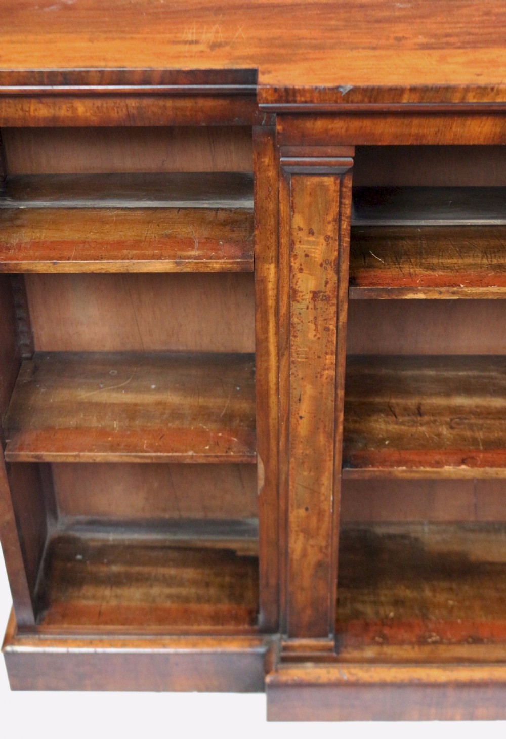 George 1V Mahogany Breakfront Dwarf Open Bookcase. View VII