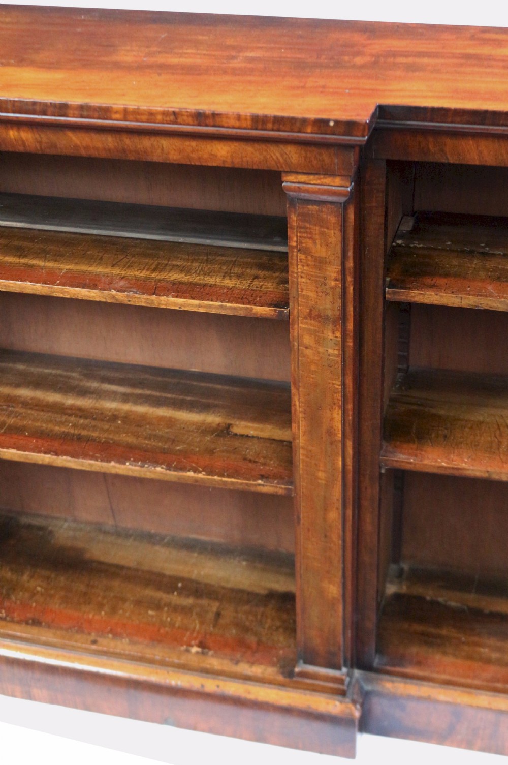 George 1V Mahogany Breakfront Dwarf Open Bookcase. View VIII