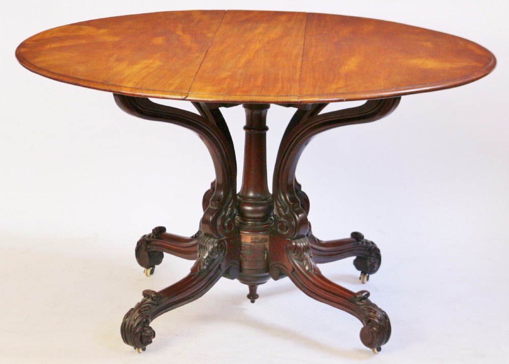 Victorian Circular Mahogany Dropleaf Centre Table on Swing Legs View III