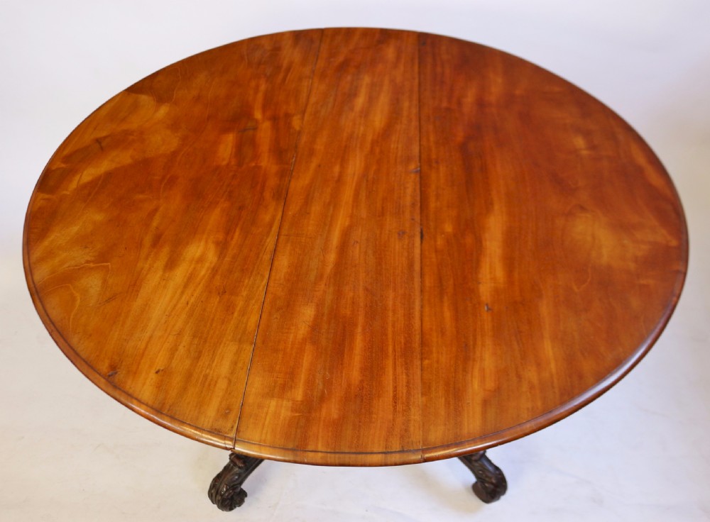 Victorian Circular Mahogany Dropleaf Centre Table on Swing Legs View IV