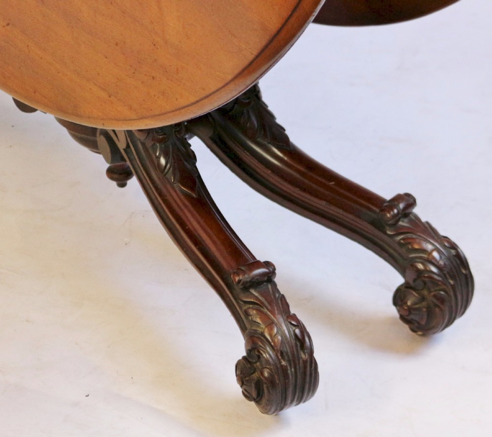 Victorian Circular Mahogany Dropleaf Centre Table on Swing Legs View VII