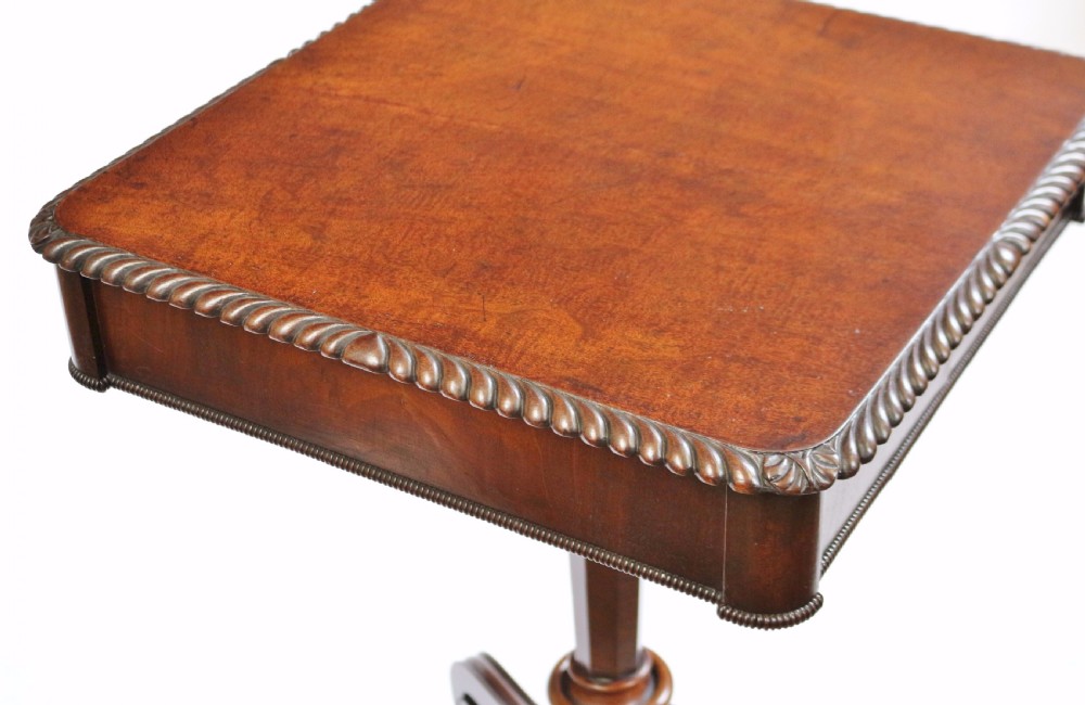 George 1V Mahogany 1 Drawer Lamp Table on Tripod Pedestal Base View VII