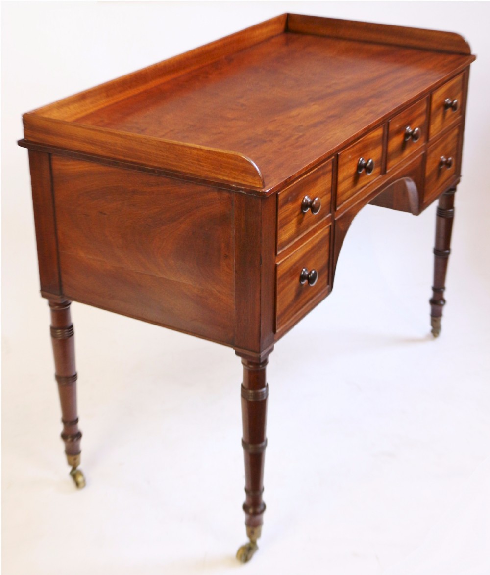 George 1V Mahogany 6 Drawer Kneehole Side Dressing Table View III
