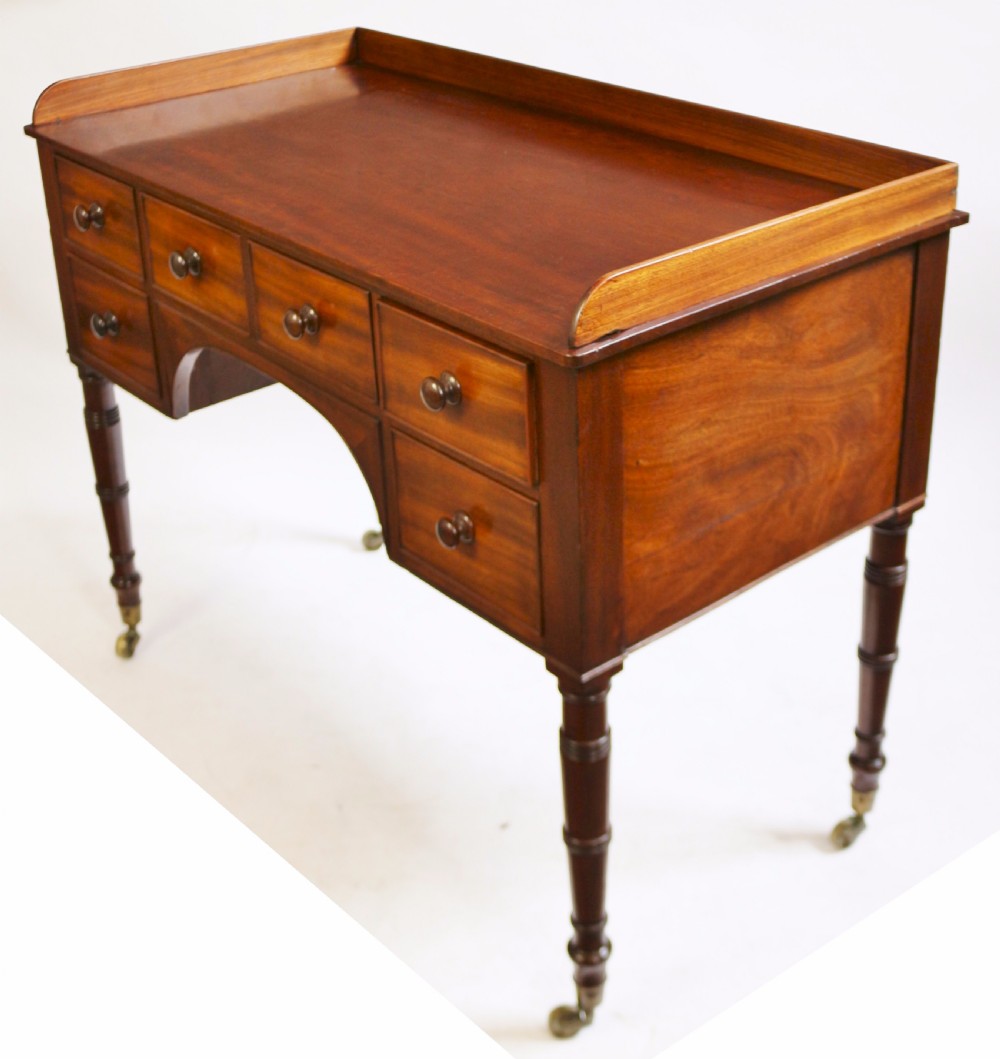 George 1V Mahogany 6 Drawer Kneehole Side Dressing Table View V