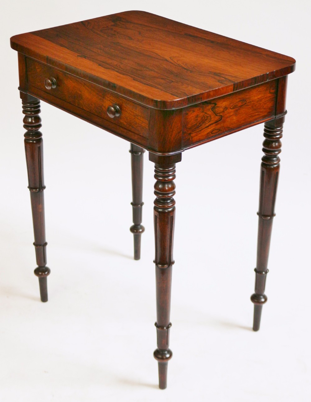 William 1V Figured Rosewood 1 Drawer Freestanding Lamp Table View III