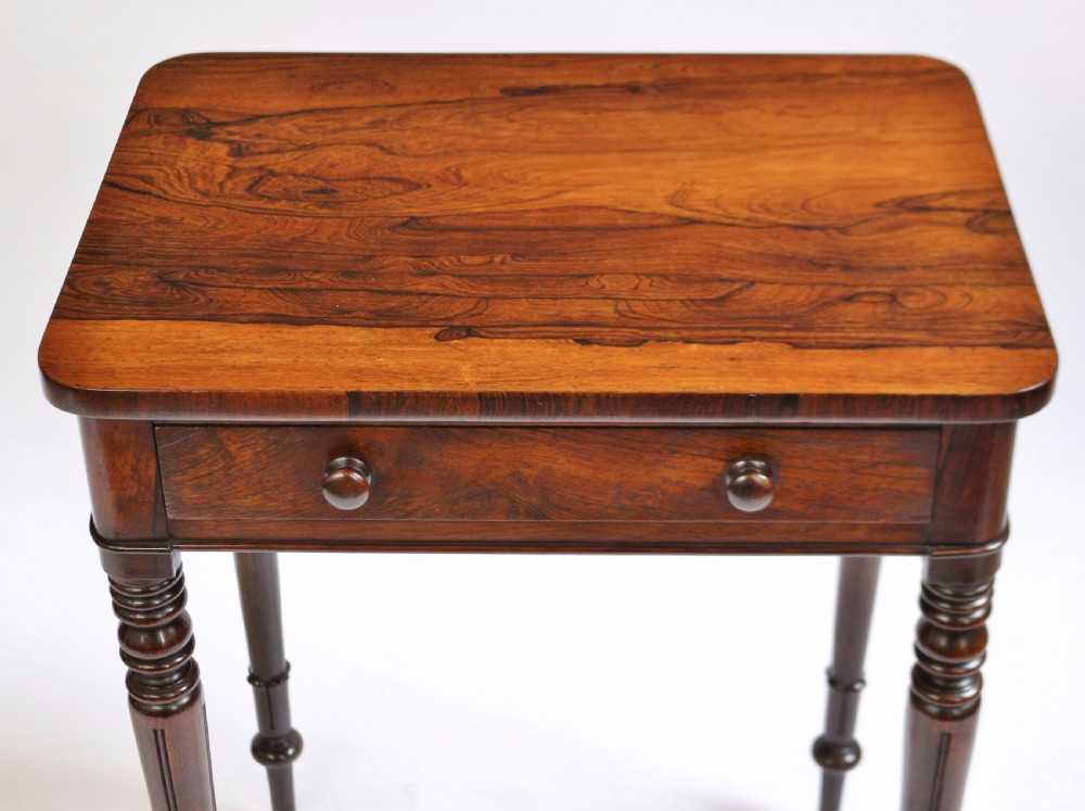 William 1V Figured Rosewood 1 Drawer Freestanding Lamp Table View IV