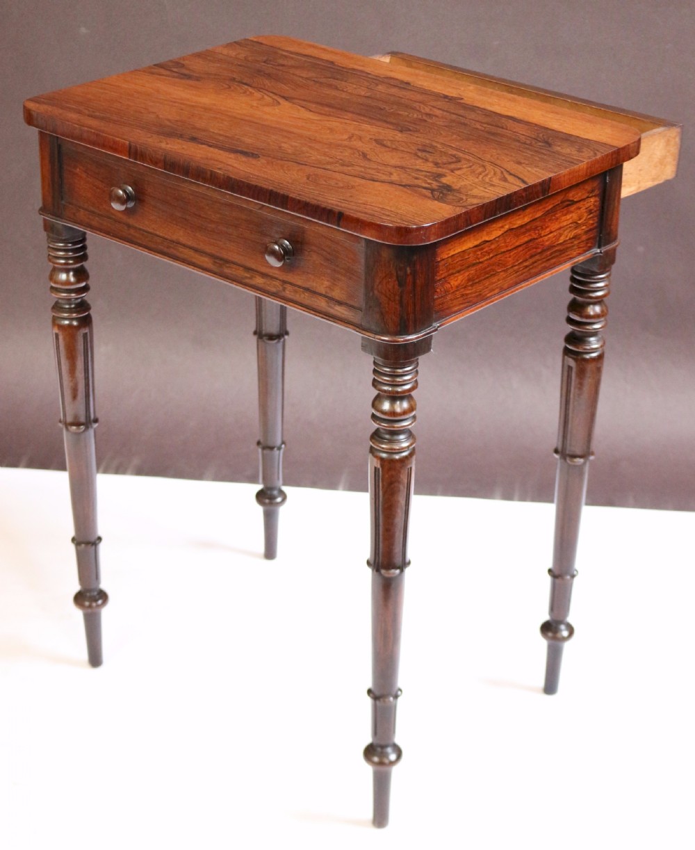 William 1V Figured Rosewood 1 Drawer Freestanding Lamp Table View VII