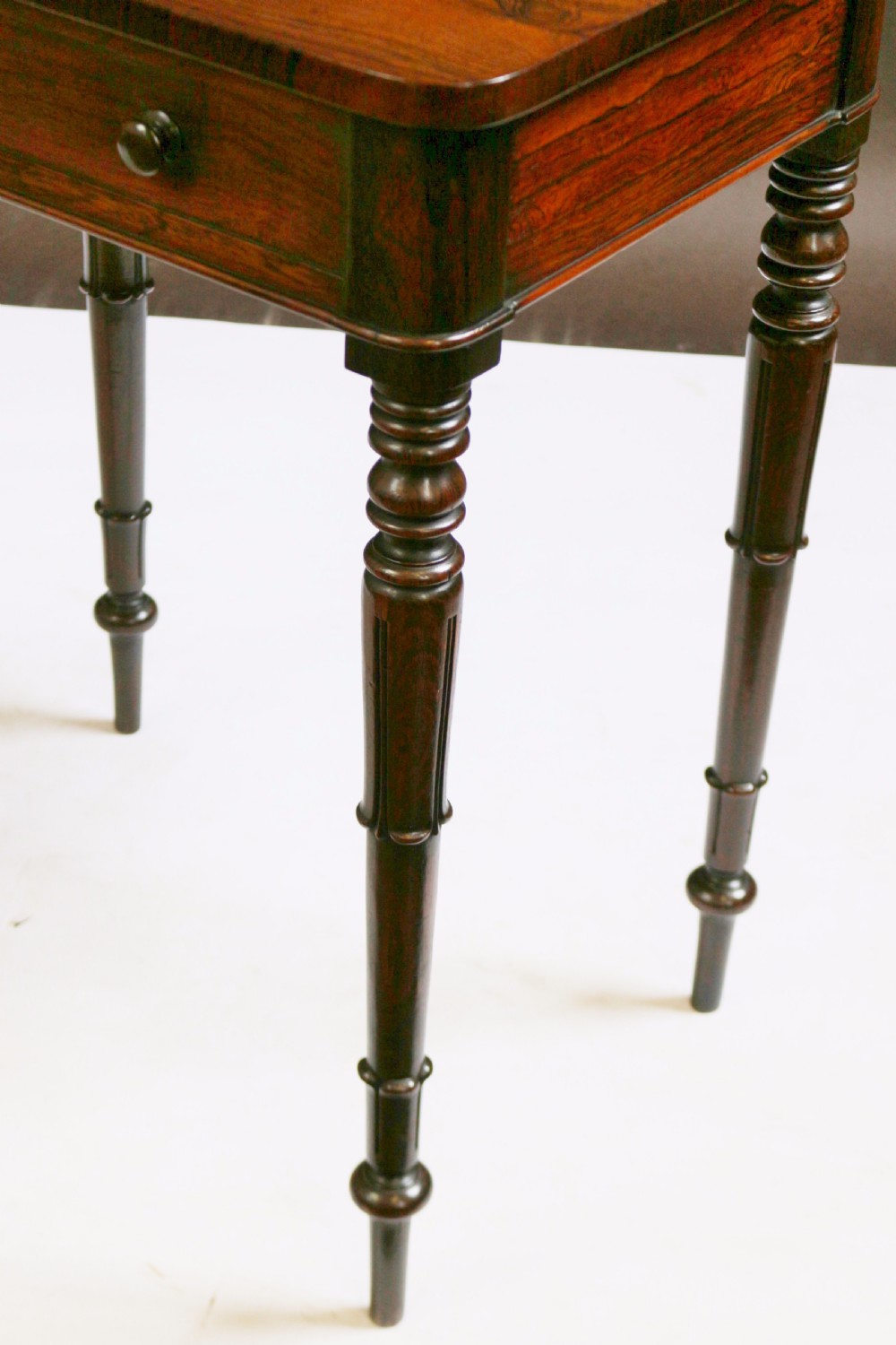 William 1V Figured Rosewood 1 Drawer Freestanding Lamp Table View IX