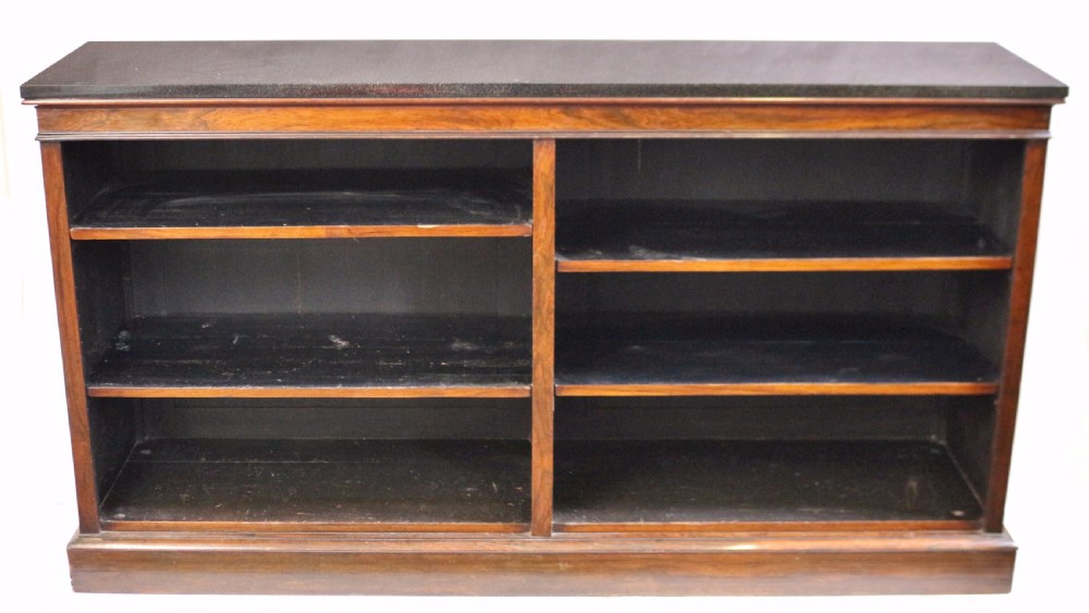 William 1V Rosewood Dwarf Open Bookcase with Marble Top