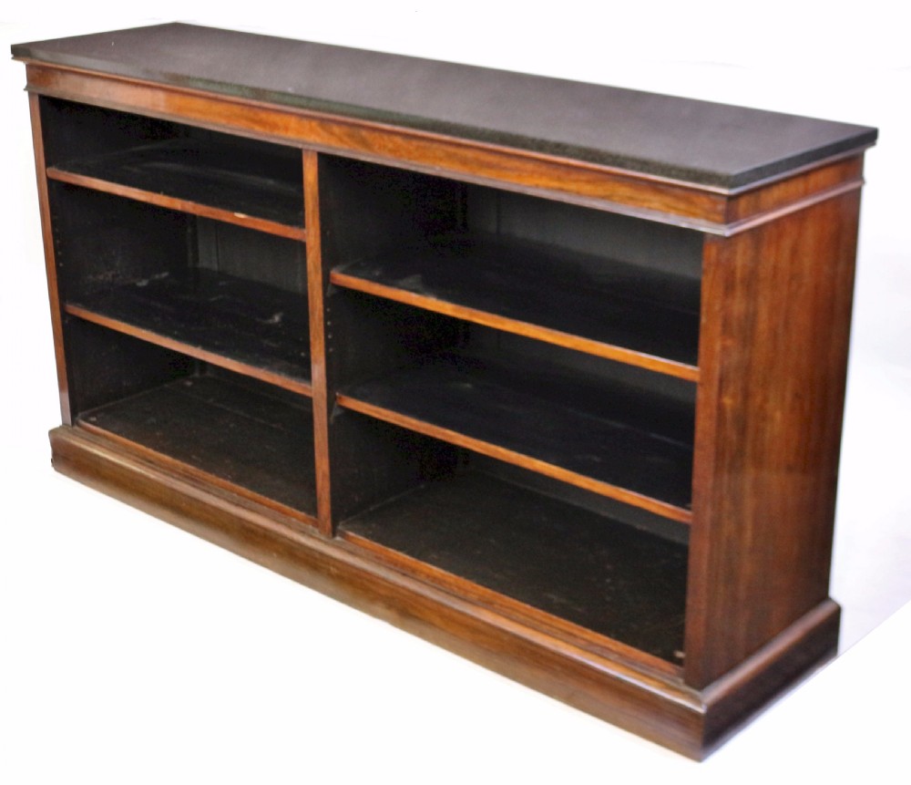 William 1V Rosewood Dwarf Open Bookcase with Marble Top View IV