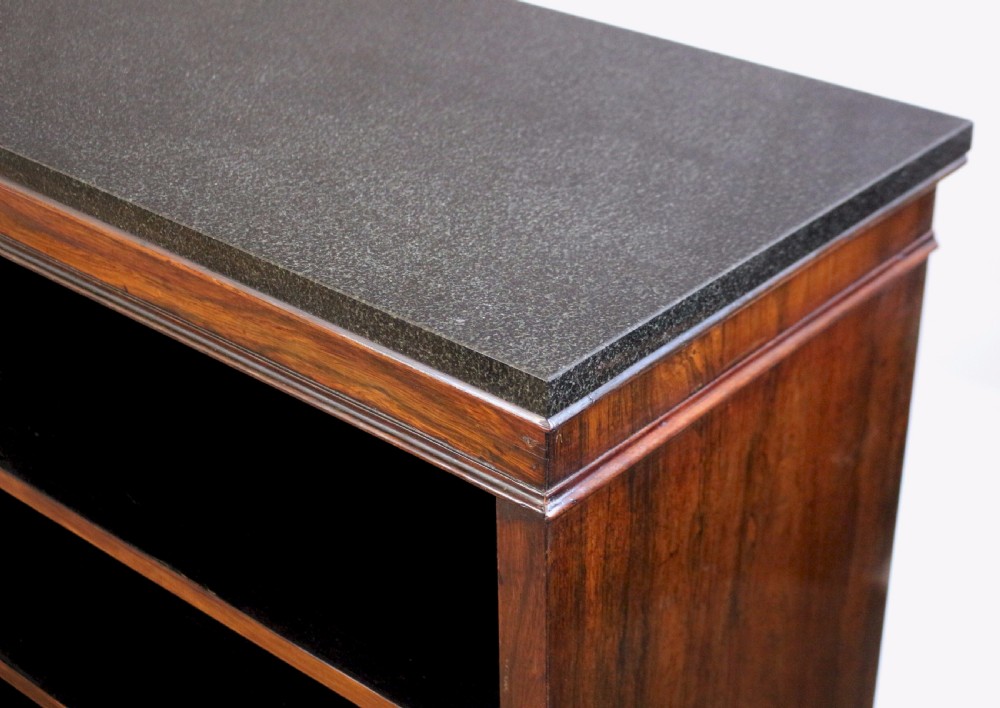William 1V Rosewood Dwarf Open Bookcase with Marble Top View V