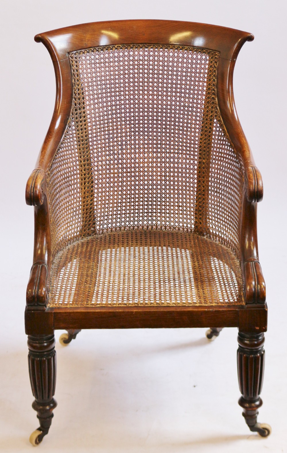 William 1V Mahogany Coloured Beech Bergere Tub Armchair View II