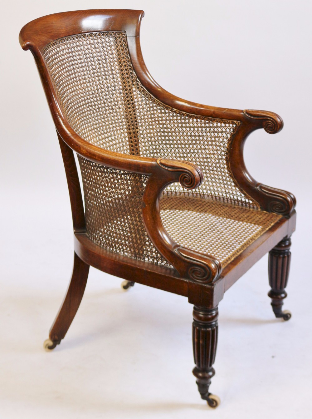 William 1V Mahogany Coloured Beech Bergere Tub Armchair View III