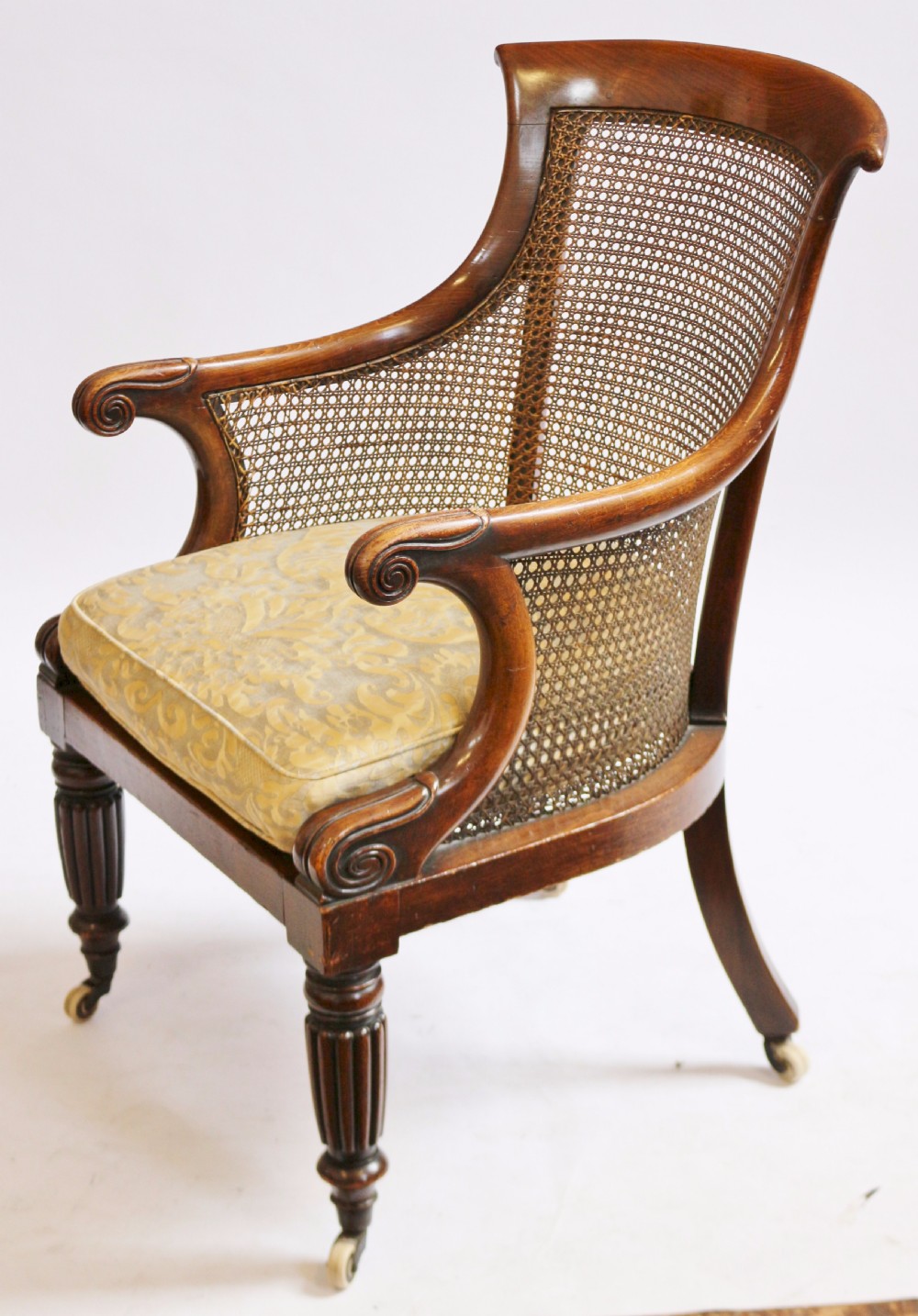 William 1V Mahogany Coloured Beech Bergere Tub Armchair View V