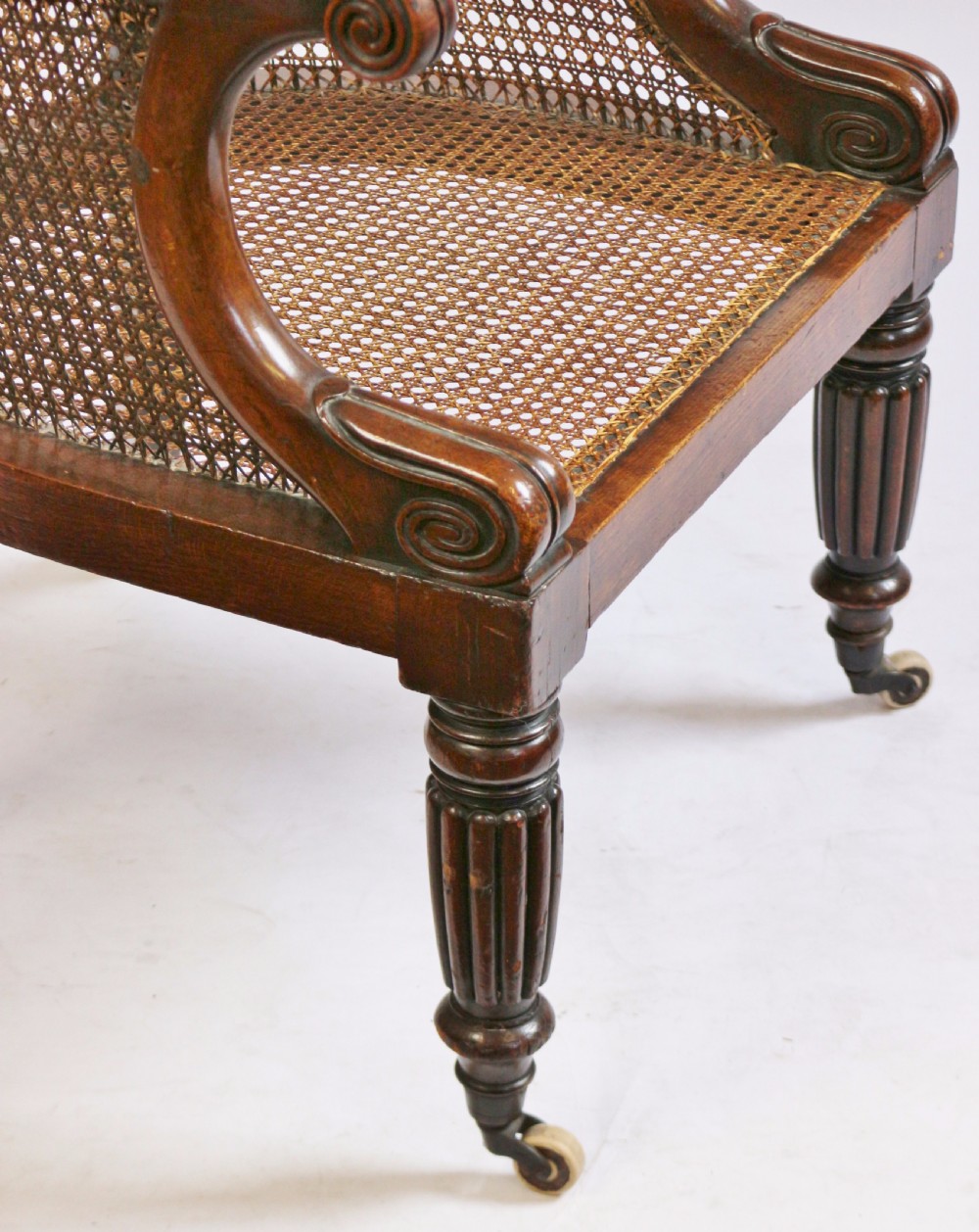 William 1V Mahogany Coloured Beech Bergere Tub Armchair View VII