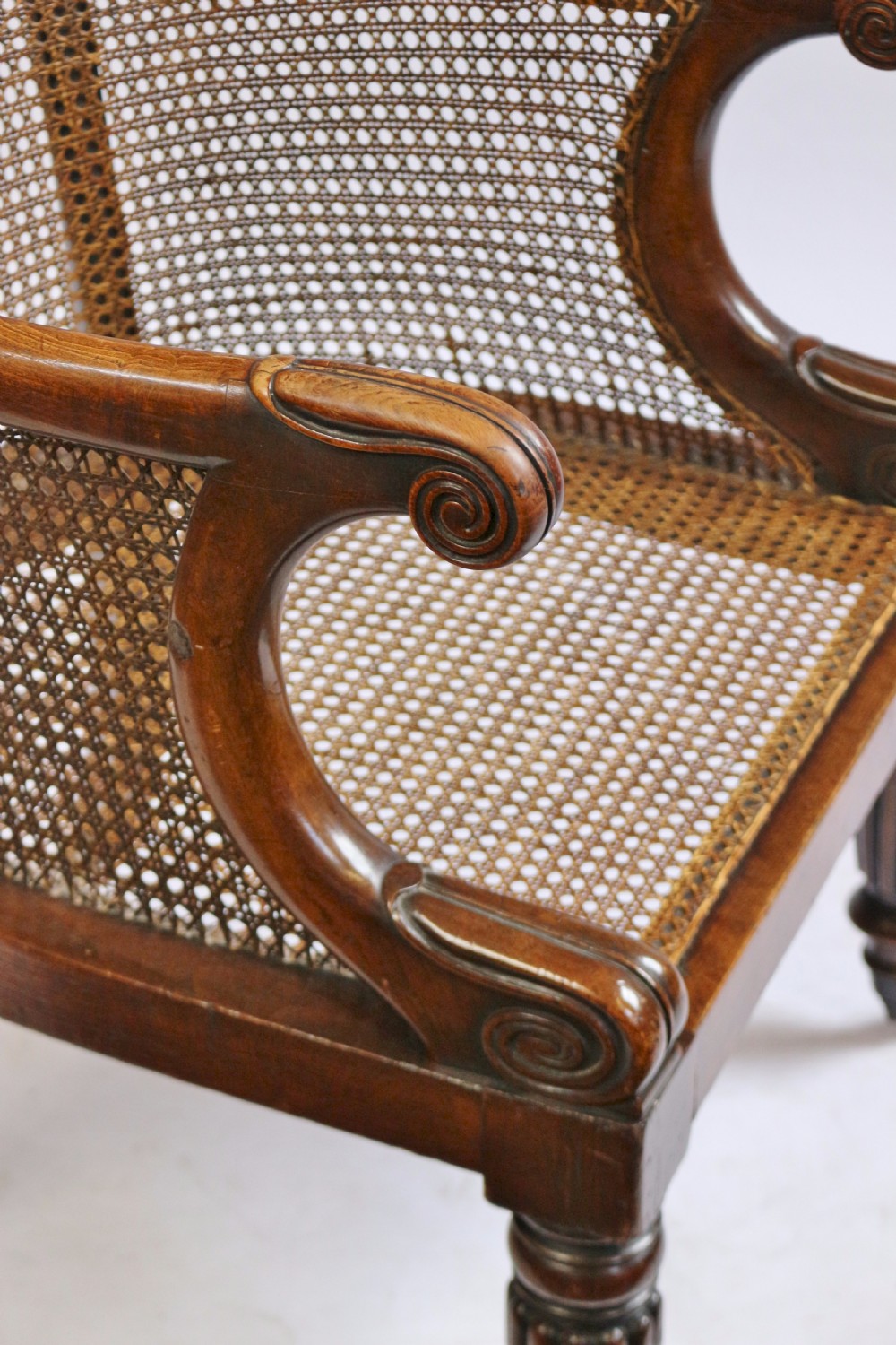 William 1V Mahogany Coloured Beech Bergere Tub Armchair View VIII
