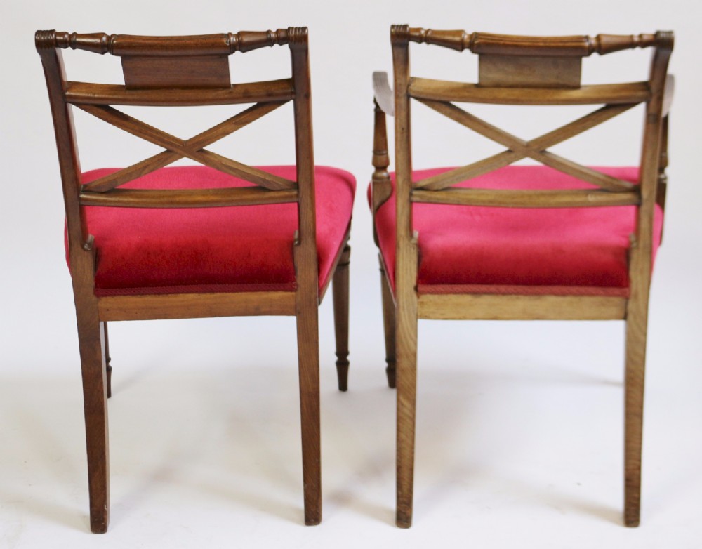 Fine Regency Set of 10 Mahogany Dining Chairs including a Pair of Armchairs View IV
