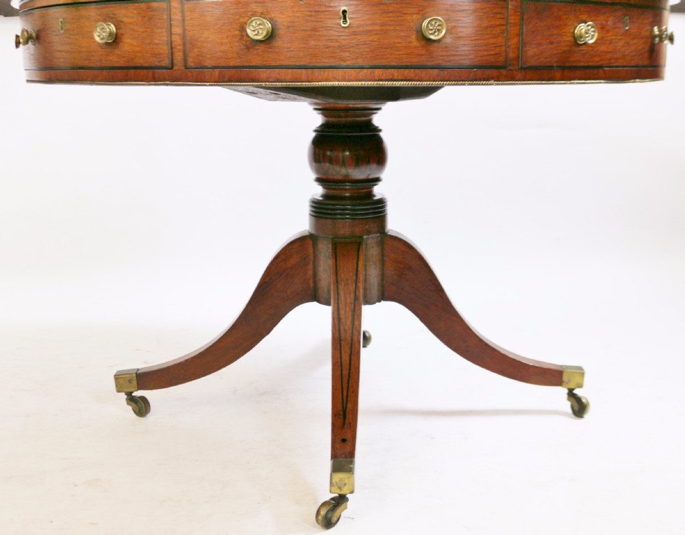 Regency Partridge Wood 8 Drawer Pedestal Drum Table View XII
