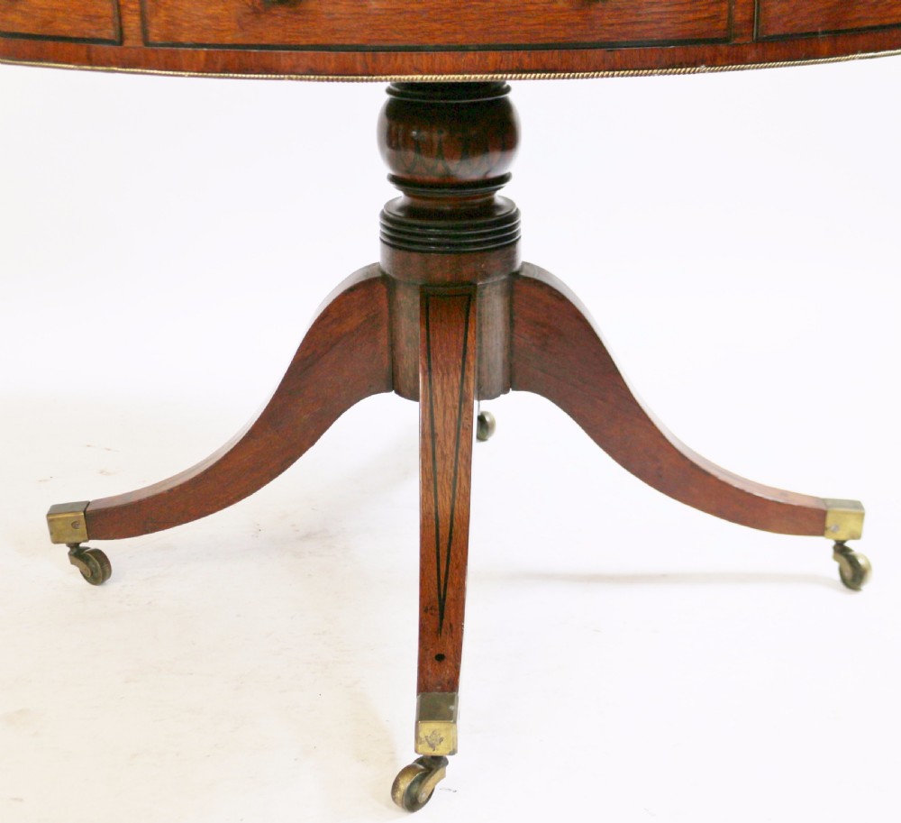 Regency Partridge Wood 8 Drawer Pedestal Drum Table View XIV