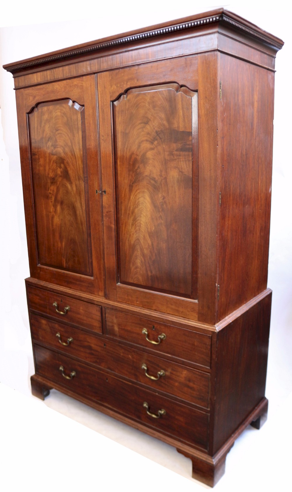 George 111 Mahogany Linen Press in the Manner of Gillows View III