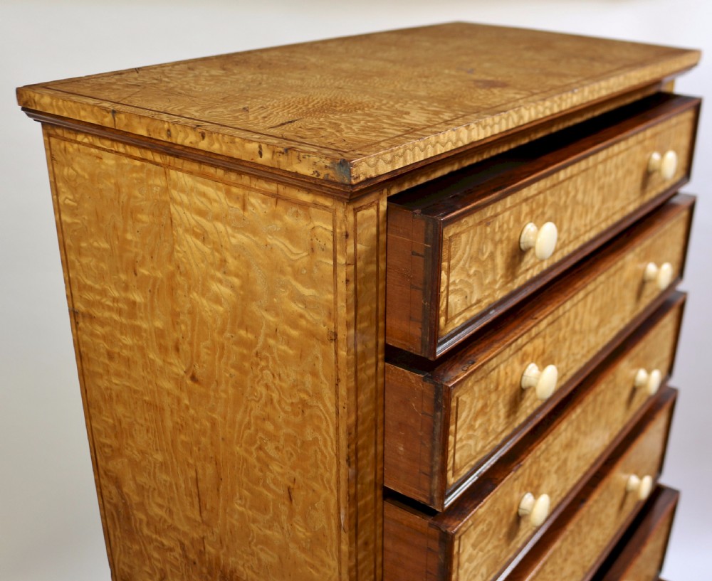 Fine Quality Early Victorian Hungarian Ash 7 Drawer Wellington Chest View V