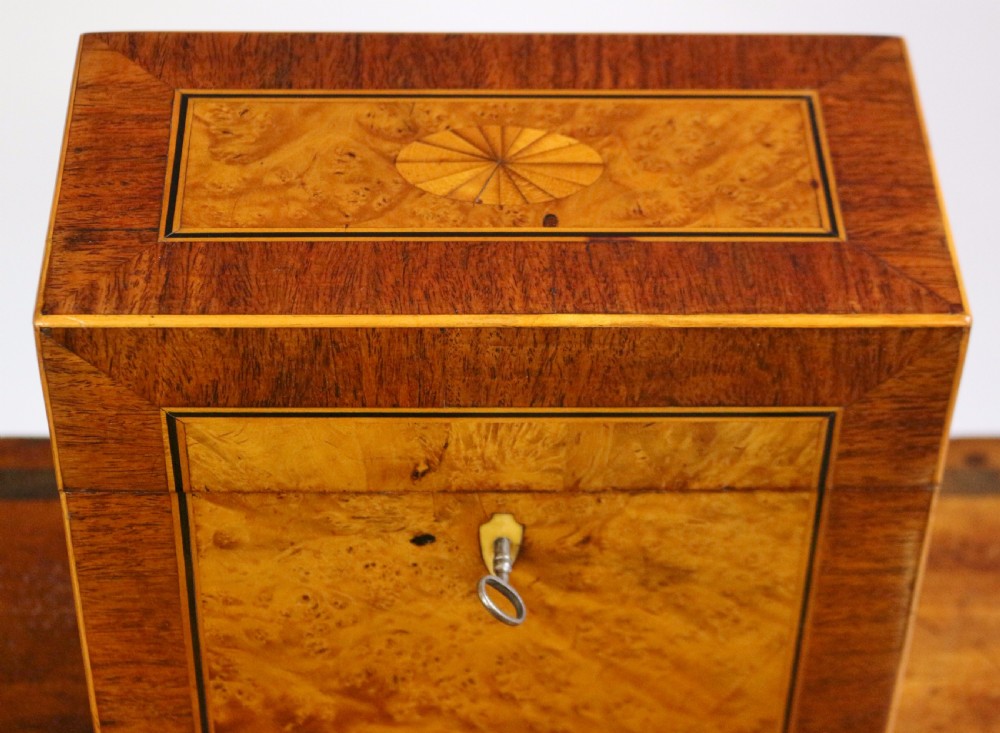 Regency Rosewood & Birdseye Maple 3 Bottle Decanter Case View II