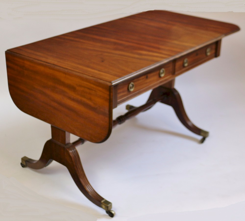 Regency Mahogany End Support Sofa Table View IV