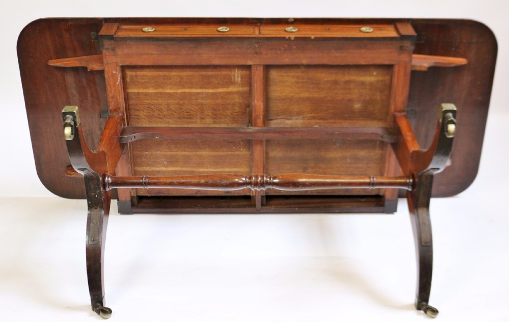 Regency Mahogany End Support Sofa Table View IX