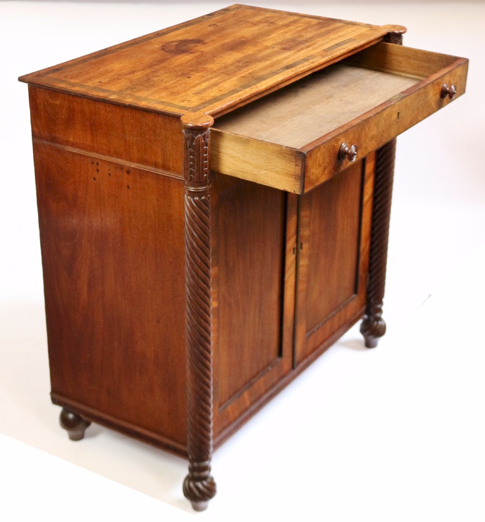 Regency Mahogany 2 Door Side Cupboard with Frieze Drawer View IV