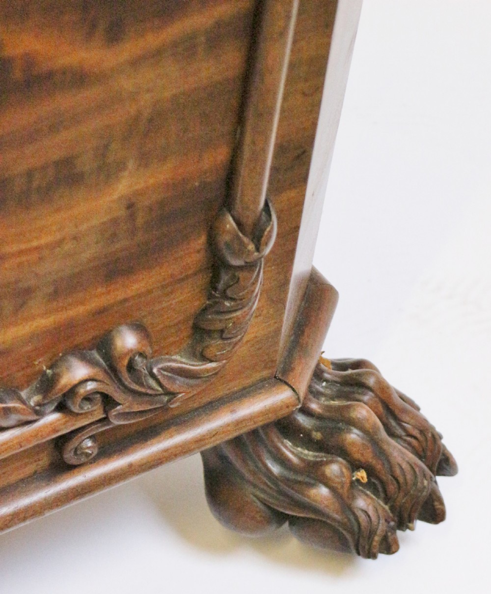 A Fine William 1V Mahogany Sarcophagus Wine Cooler with Carved Decoration View X