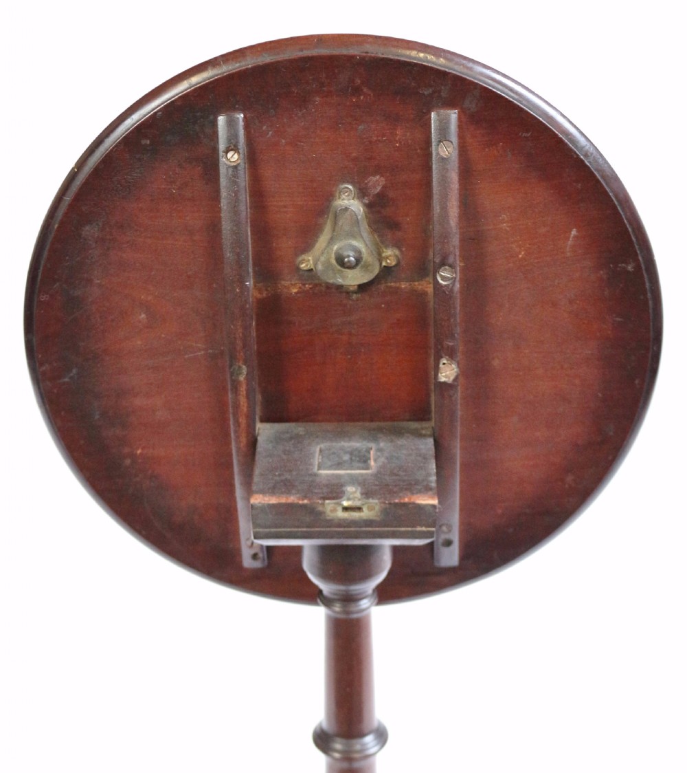 George 111 Mahogany Dished Tilt Top Tripod Wine Table View VII