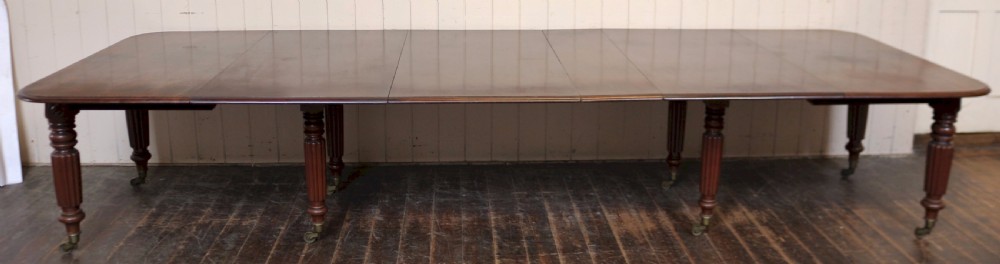 George IV Mahogany 'Imperial Action' Extending Dining Table.  View III